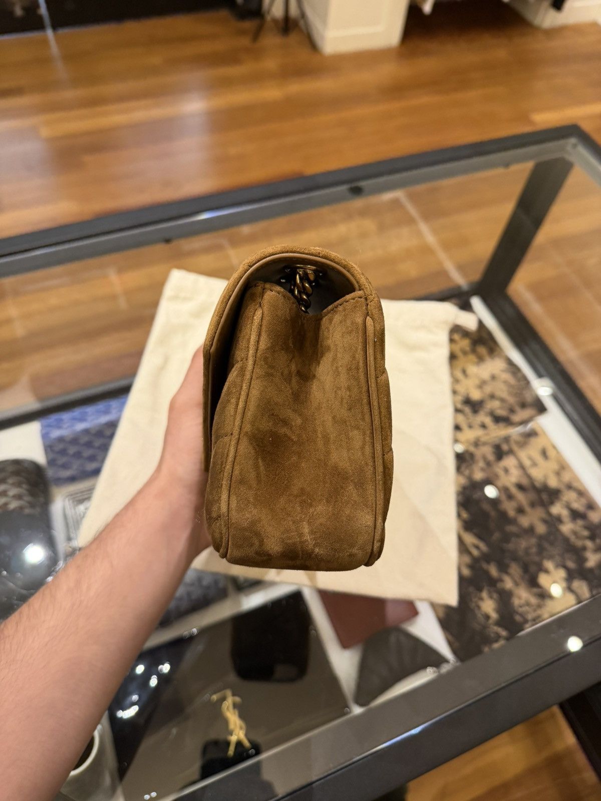 Yves Saint Laurent Saint Laurent Matelassé Suede Small LouLou Bag Size ONE SIZE - 5 Thumbnail