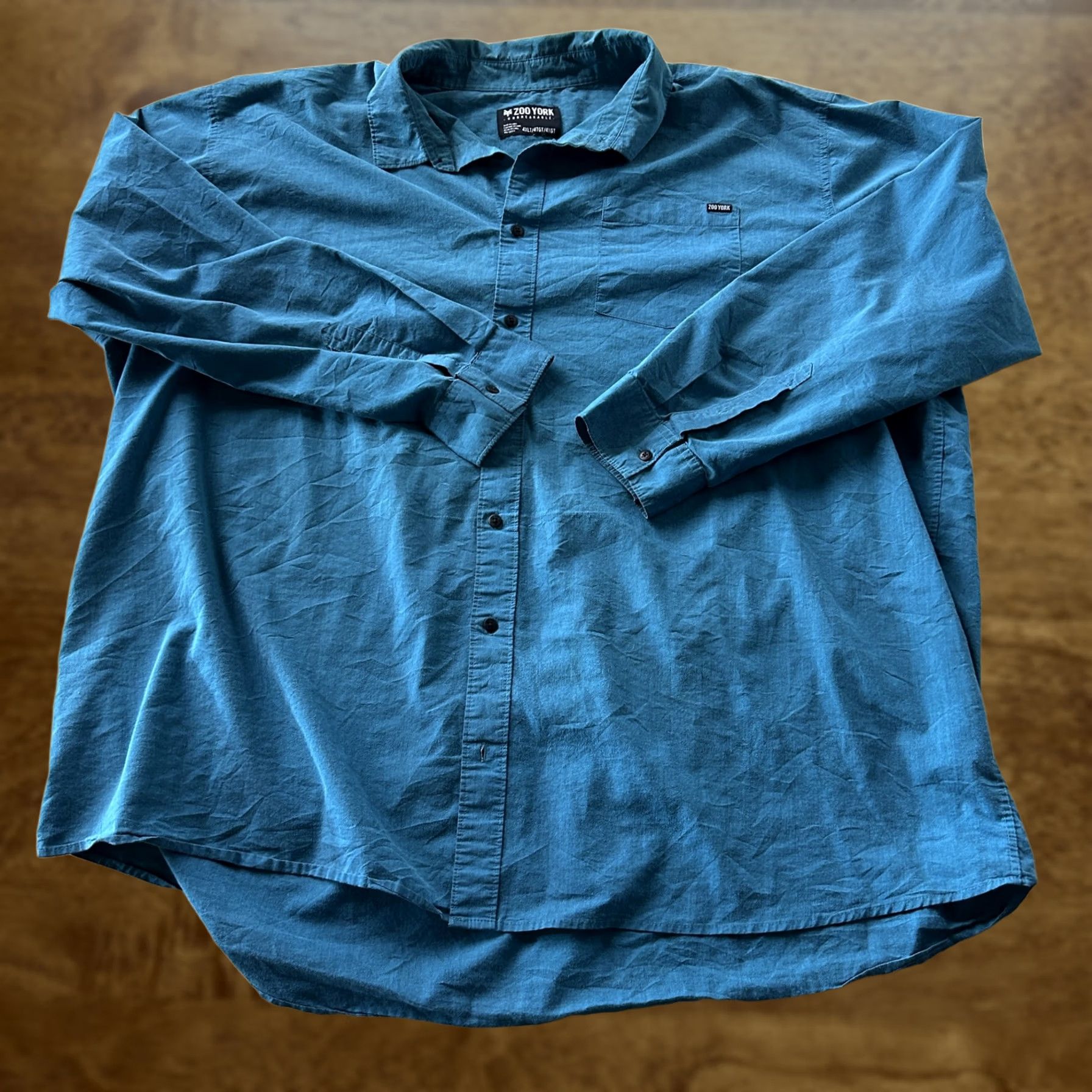 Zoo York VINTAGE Zoo York Shirt Mens 4XLT Blue Solid Long Sleeve Button Up Skatewear Casual Size US XXL / EU 58 / 5 - 1 Thumbnail