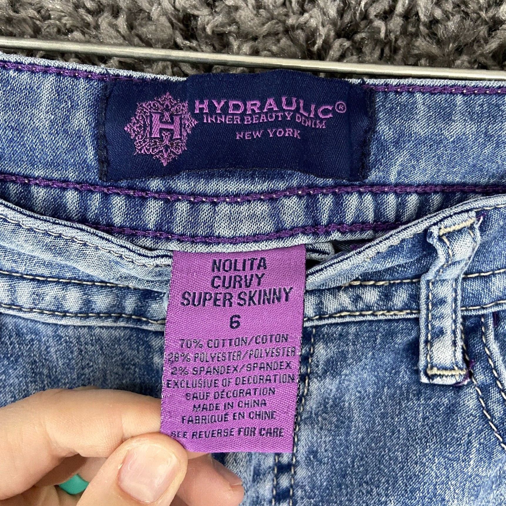 Vintage HYDRAULIC Women's Blue Super Skinny Jeans Size 6 Size 28" / US 6 / IT 42 - 4 Thumbnail