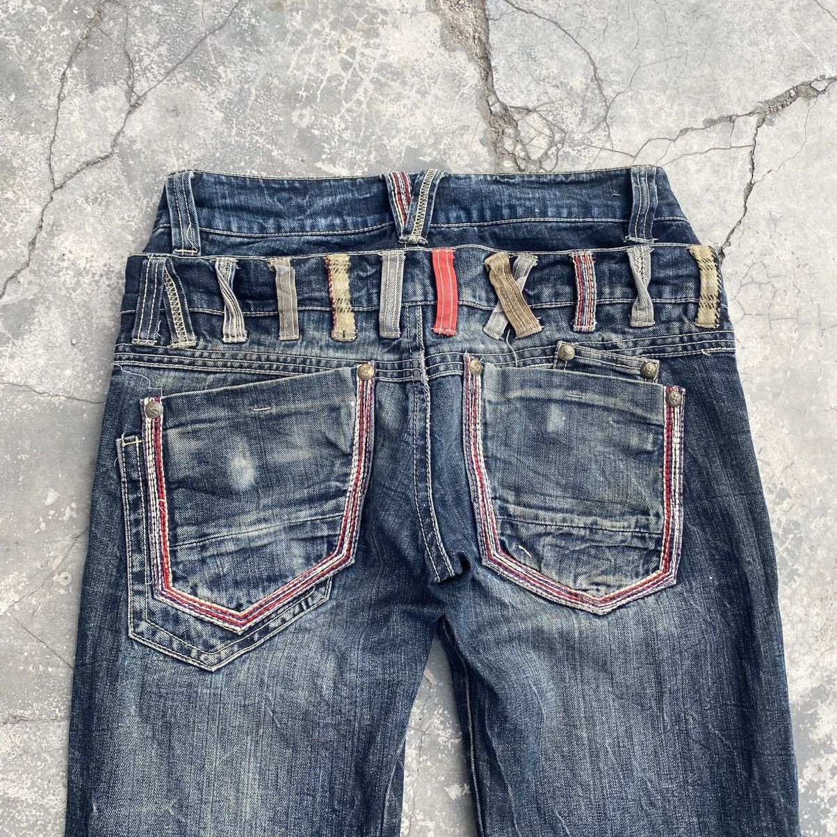 Japanese Brand Vintage Distressed Grunge Double Waist Jeans Size US 30 / EU 46 - 4 Thumbnail