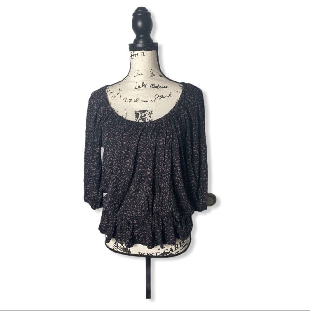 Joie Joie Peasant Top Size Small 3/4 Sleeve Elastic Waist Abstrac Size S / US 4 / IT 40 - 1 Thumbnail