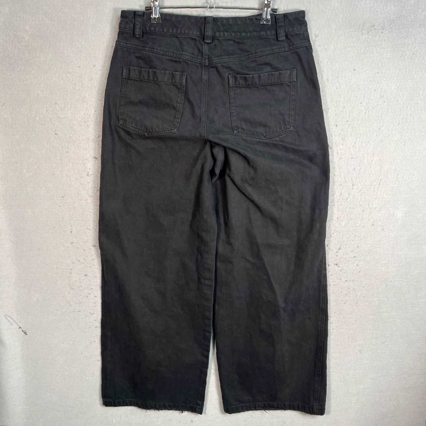 Vince Vince Womens Jeans Dark Wash 100% Cotton Wide-Leg Size 8 Inseam 30" Regular Rise High Waist Black Denim Mens? No gender at end: Women Size 30" / US 8 / IT 44 - 2 Thumbnail