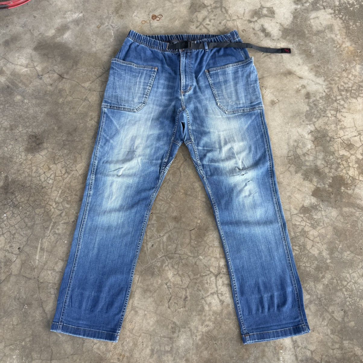Gramicci W34x30.5 Vintage Gramicci Faded Ripped Knee Denim Jean pants Size US 34 / EU 50 - 1 Thumbnail