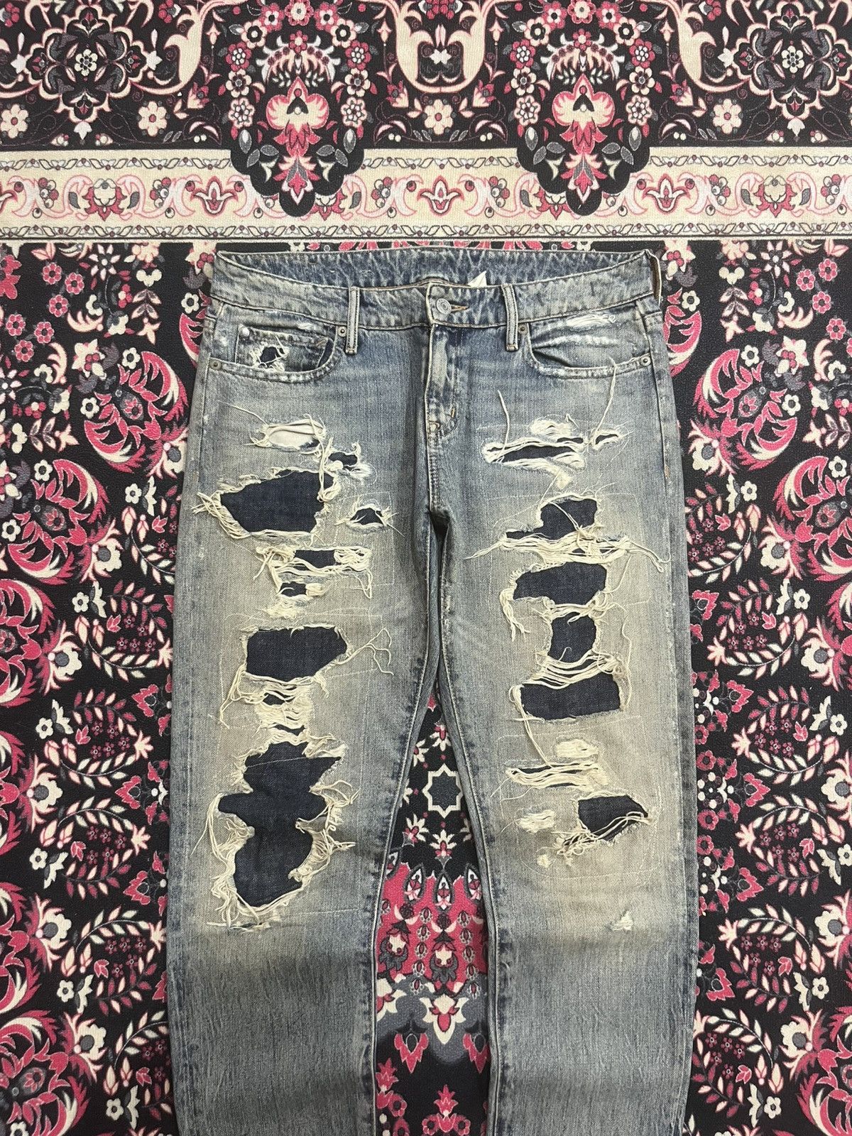 RRL Ralph Lauren Vintage Ralph Lauren Denim Destroyed Skinny Boyfriend Jeans Size 27" / US 4 / IT 40 - 3 Thumbnail