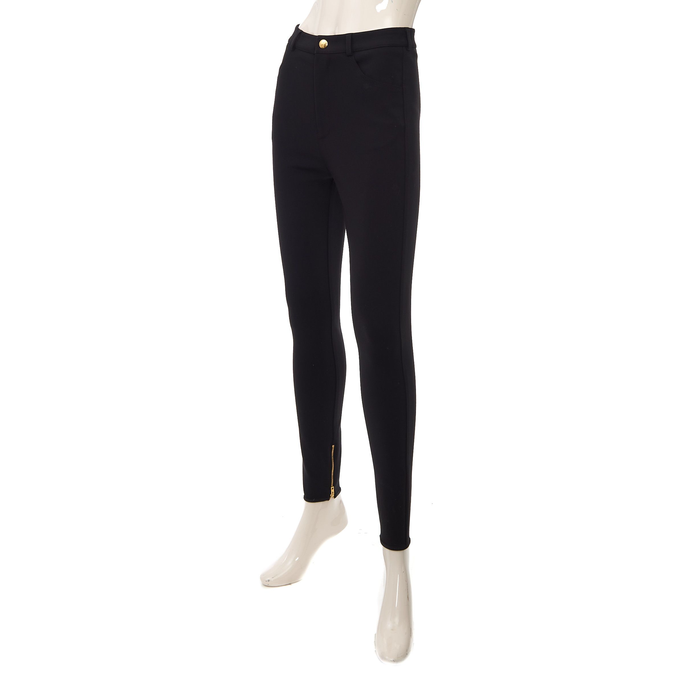 Celine Black Riding Pants In Compact Wool Size 27" / US 4 / IT 40 - 2 Thumbnail