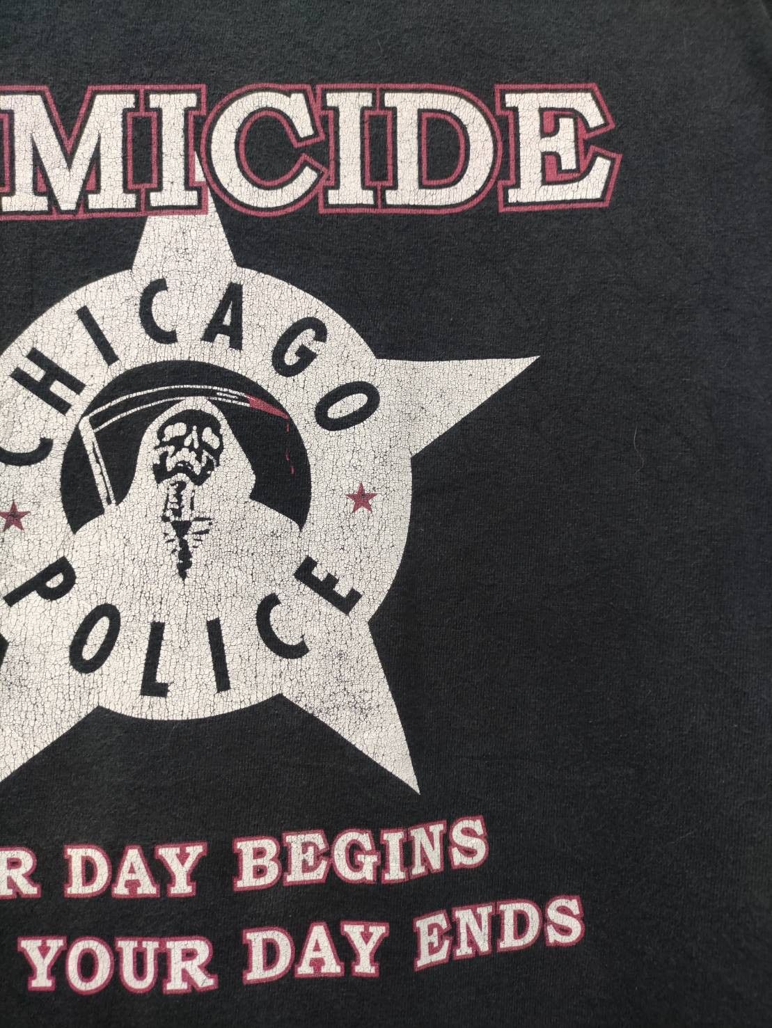 Vintage Vtg 00's Homicide Chicago Police T-Shirt Size US XL / EU 56 / 4 - 4 Thumbnail