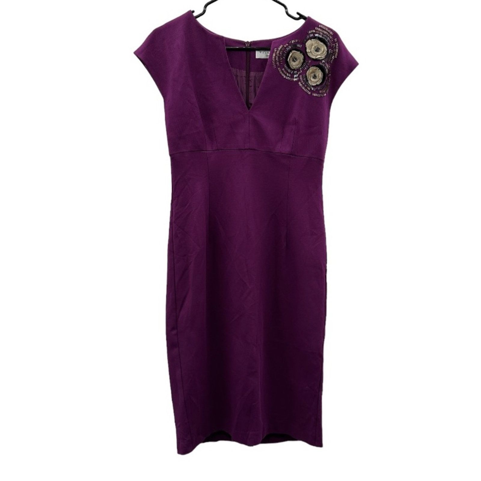 Trina Turk Trina Turk Purple Embellished Short Sleeve Midi Dress Size M / US 6-8 / IT 42-44 - 1 Thumbnail