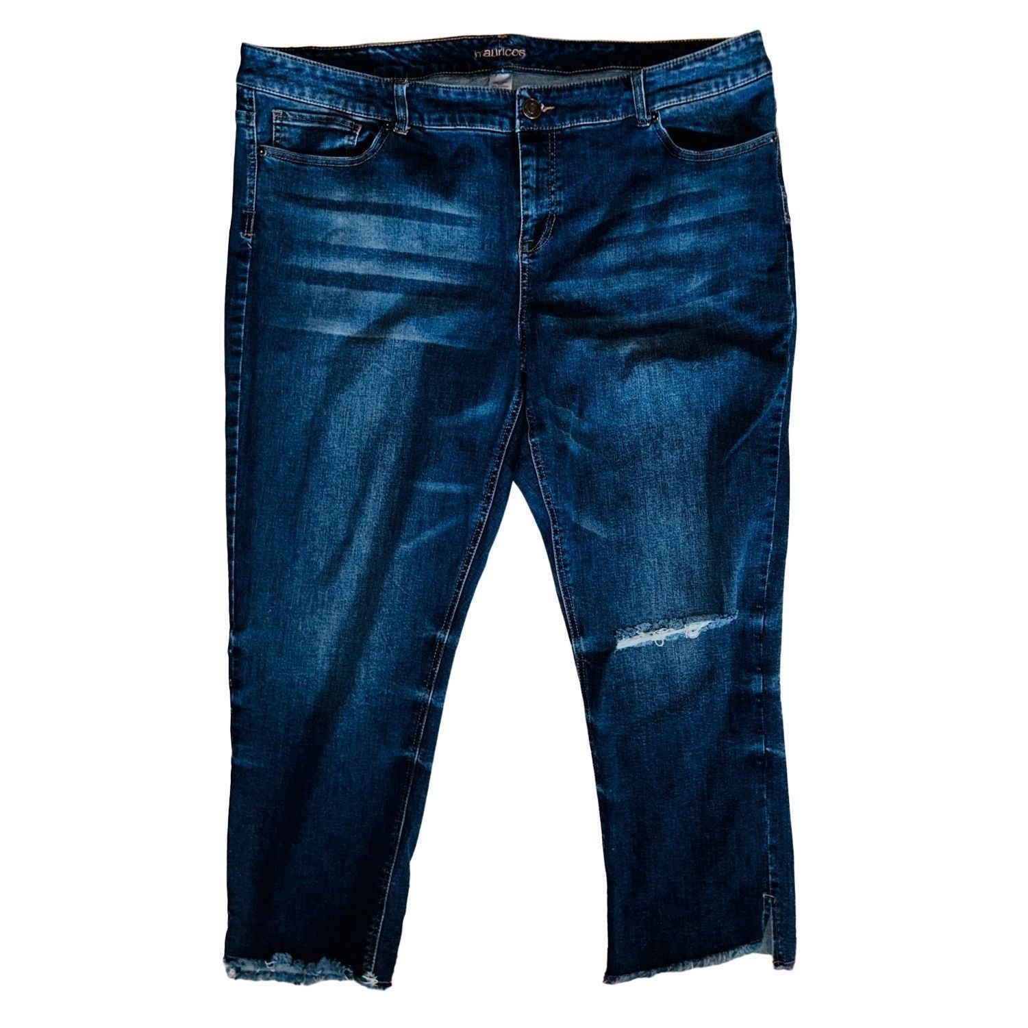 Other Maurices Jeans Women's 22 Straight Destroyed Cotton Blend Size 30" / US 8 / IT 44 - 1 Thumbnail