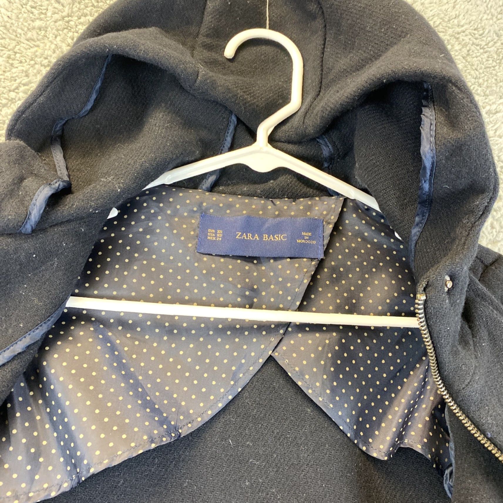 Zara VINTAGE Zara Women Jacket Short Wool Cashmere Blend Zip Outwear Black XS Women 2010s Coat Size 26" / US 2 / IT 38 - 7 Thumbnail