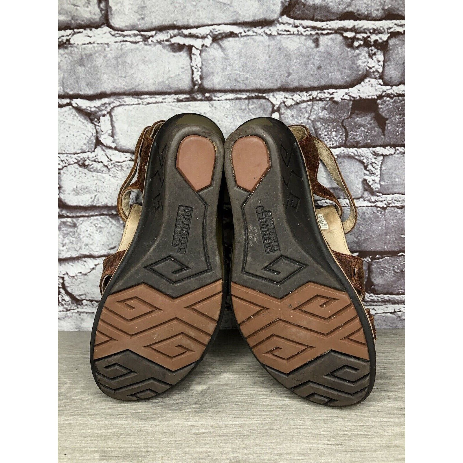 Merrell Merrell Sirah Prairie Brown Leather Wedge AnkleStrap Sandals Size US 7 / IT 37 - 9 Thumbnail