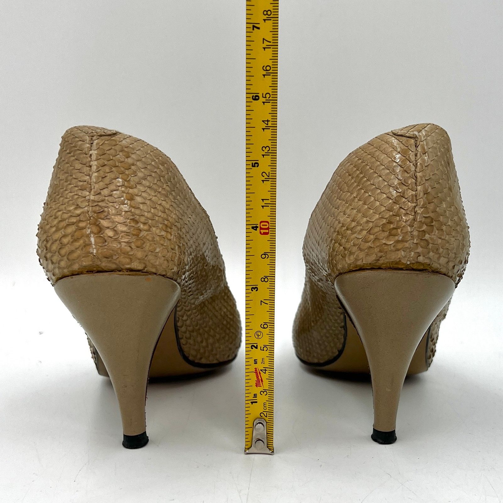 Vintage Rosina Ferragamo Schiavone Snake Leather Heels Size US 9 / IT 39 - 5 Thumbnail
