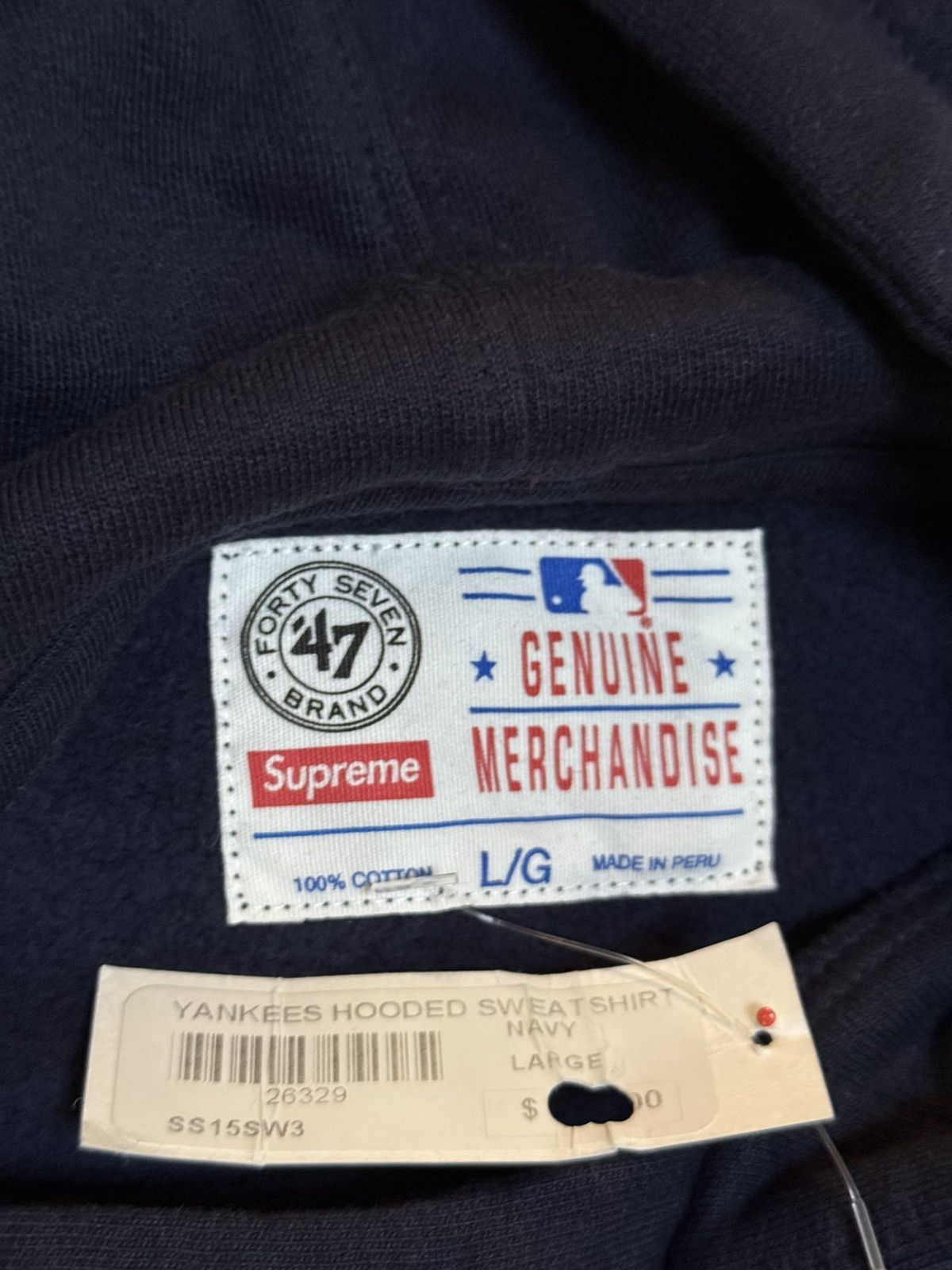 Supreme Supreme ss15 yankees hooded sweatershirt navy new Size US L / EU 52-54 / 3 - 5 Thumbnail