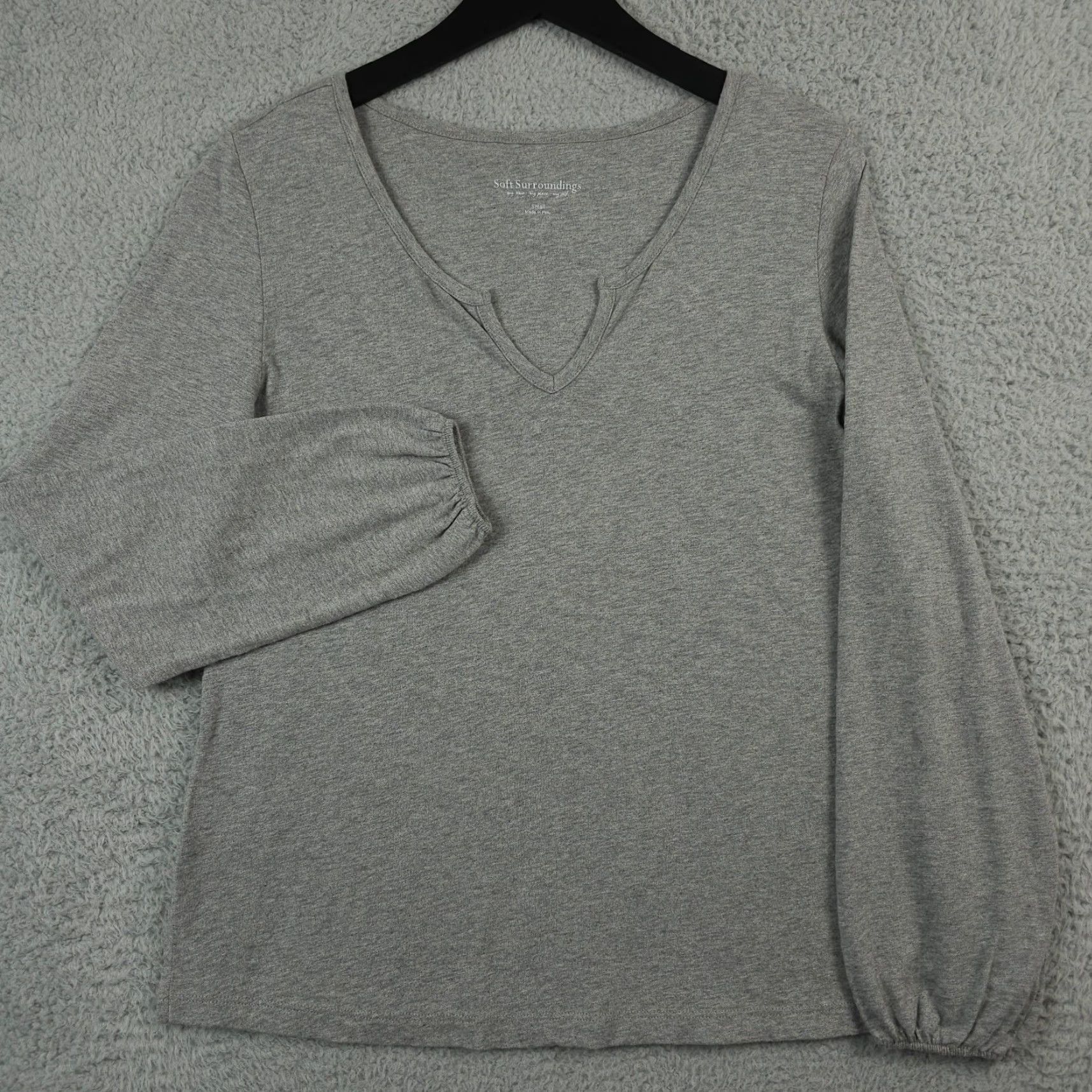Soft Surroundings Soft Surroundings Top Womens S Heather Gray Hepburn Long Sleeve Shirt Casual NEW Size S / US 4 / IT 40 - 2 Thumbnail