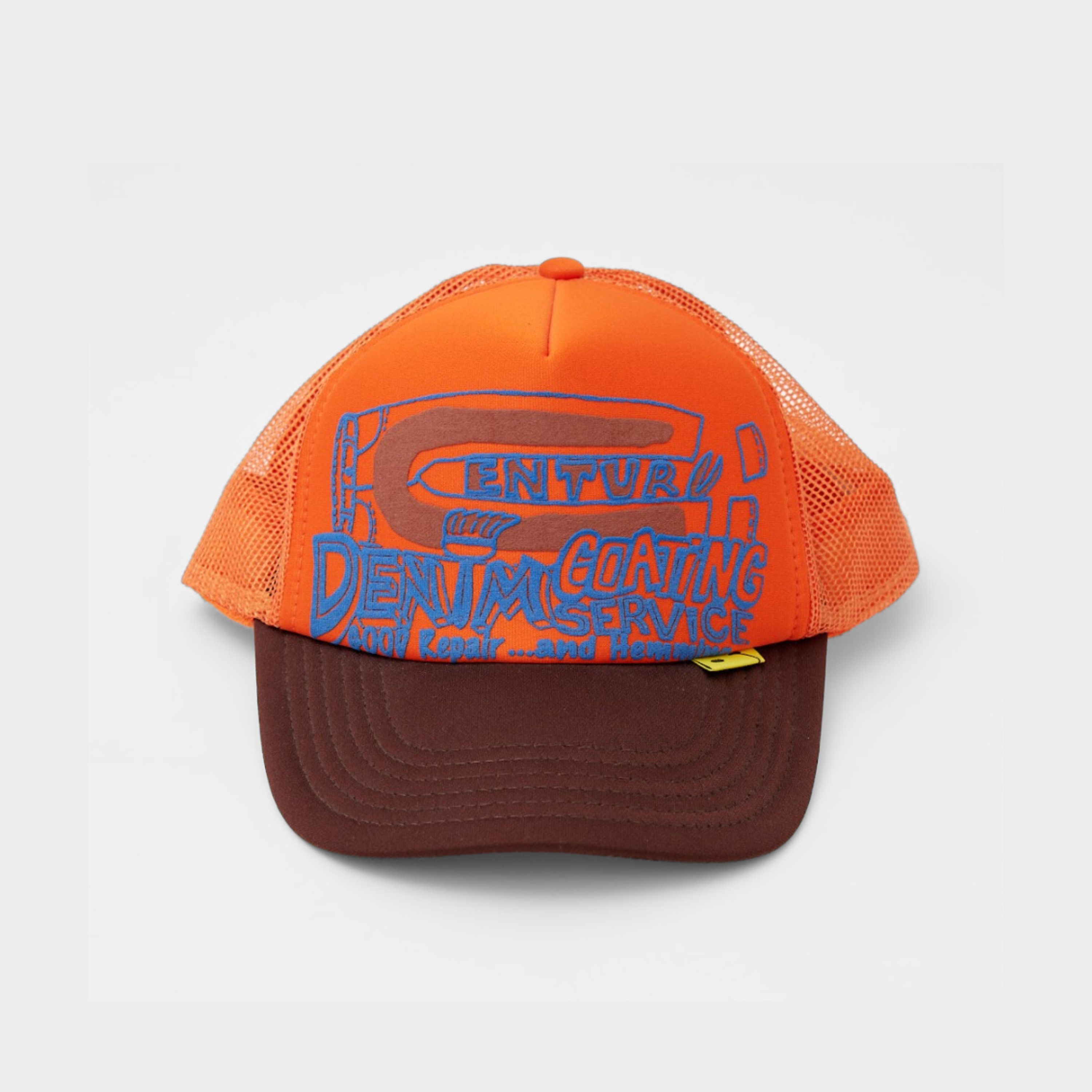 image of Kapital Century Denim Coating Service Pt Truck Cap Trucker in Orange, Men's