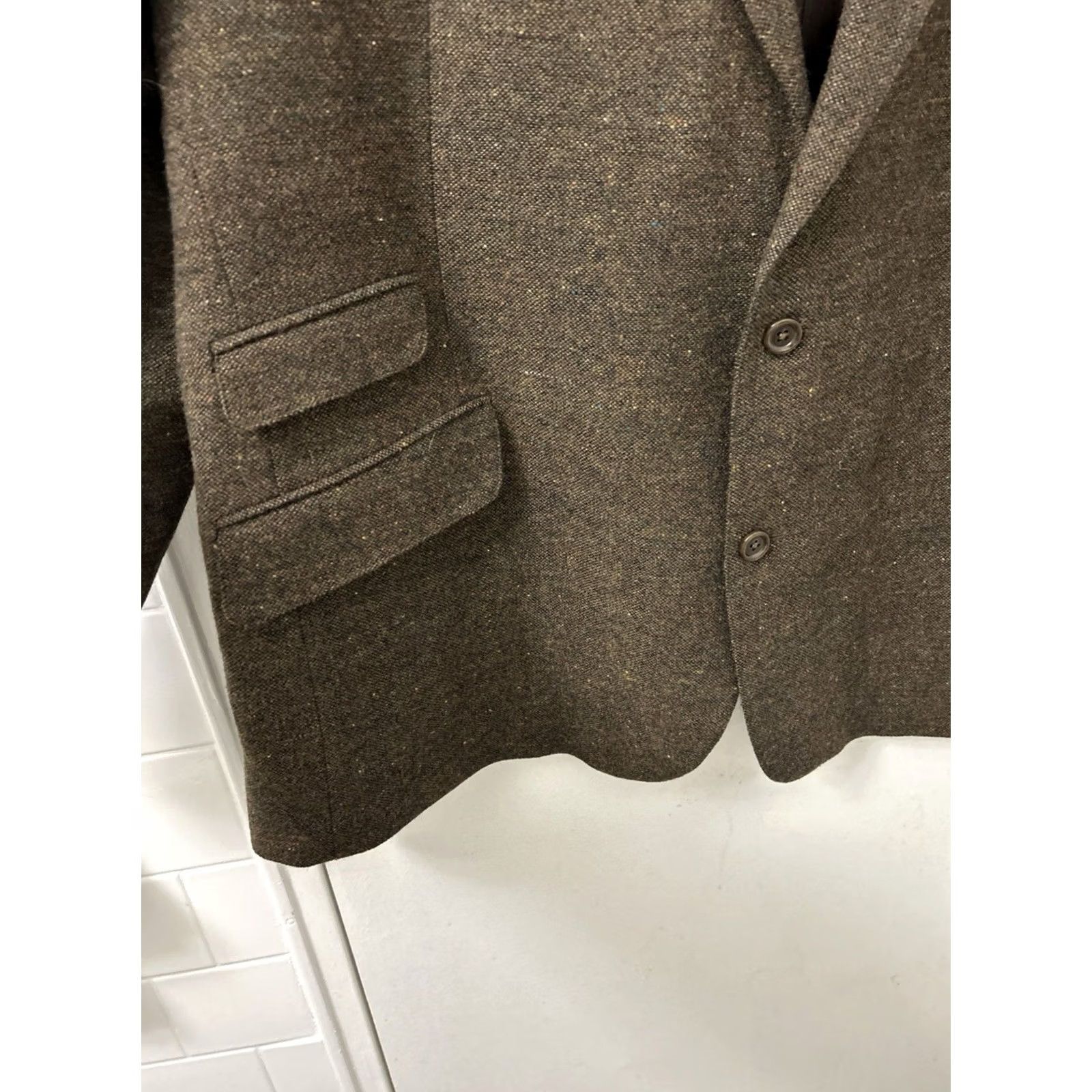 Lands' End Lands' End Sport Coat Blazer Mens 48 Brown Tweed Wool Two-Button Notch Lapel Regular Fit Jacket Size 48R - 6 Thumbnail