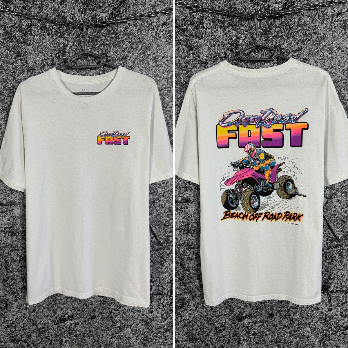 Vintage Men’s J.Galt 1984 Off Road Fast Racing T-Shirt Moto Big Logo ...