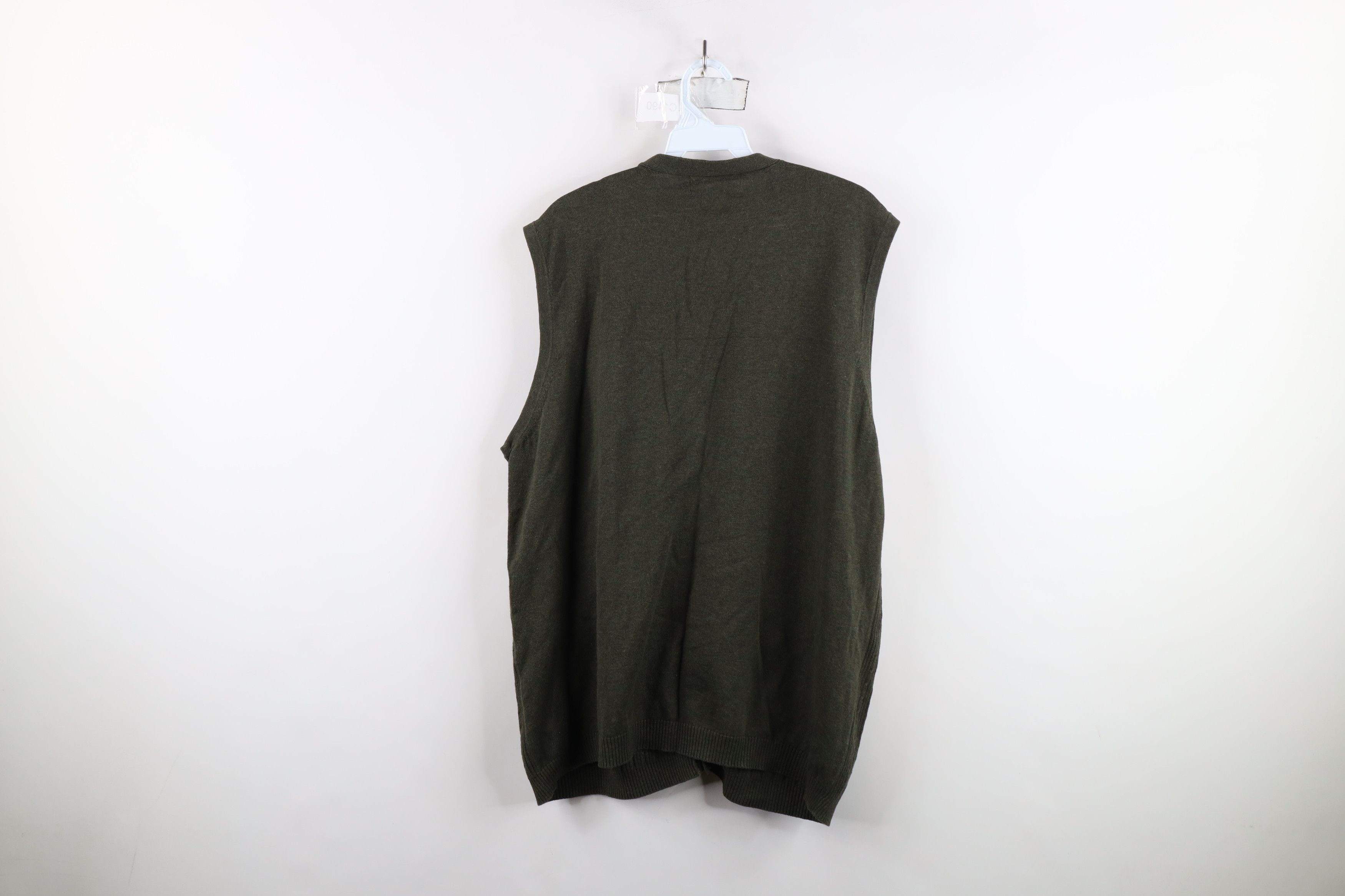 Vintage Vintage 90s Streetwear Blend Cable Knit Sweater Vest Green Size US XL / EU 56 / 4 - 8 Thumbnail