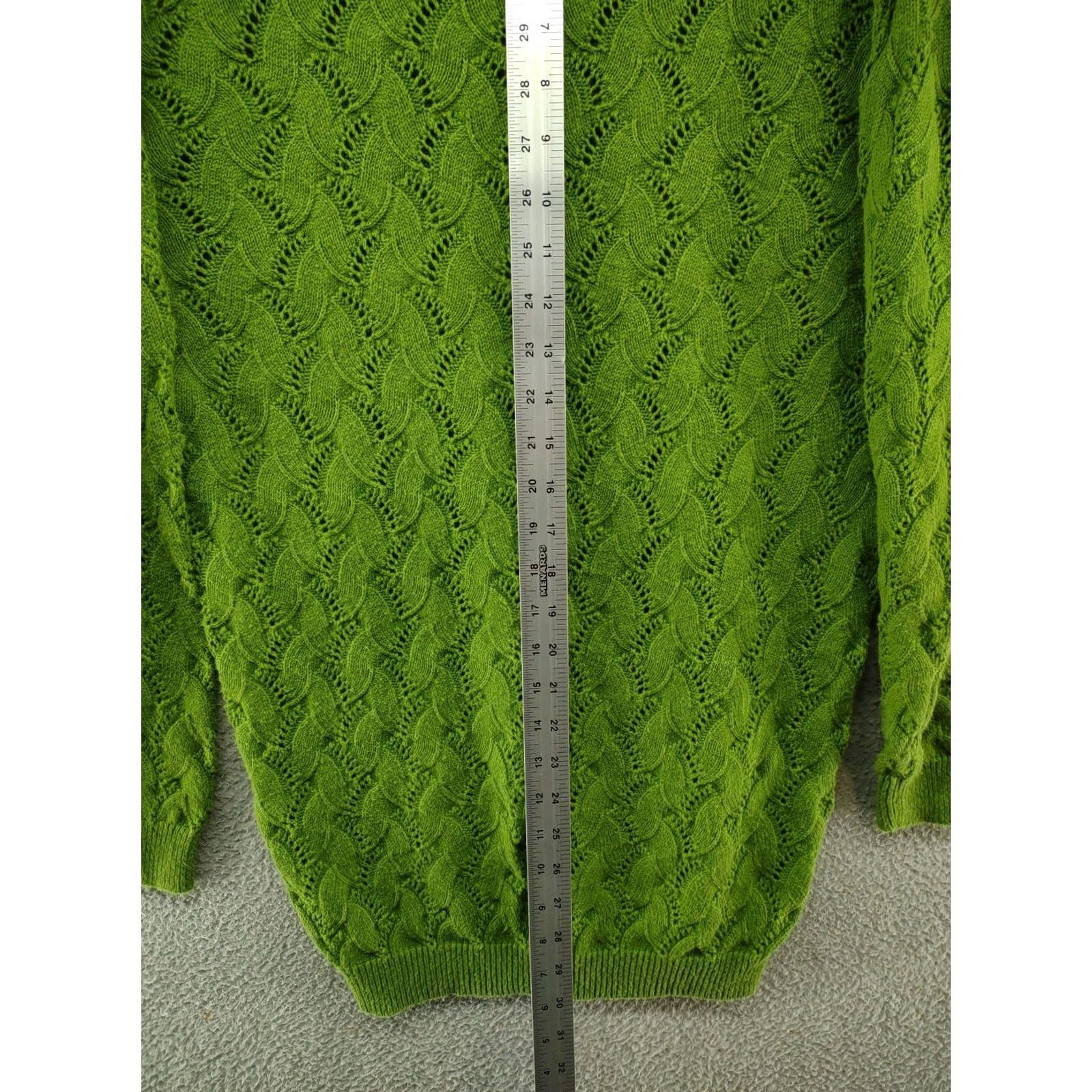 Vintage Vintage Roaman's Women's Crochet Open Knit Green Sweater M 90s Pullover Shirt Womens Size M / US 6-8 / IT 42-44 - 5 Thumbnail