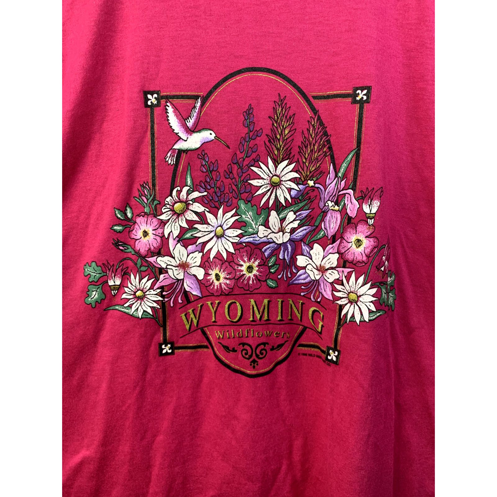 Jerzees Vintage Wyoming Flower Shirt Wildflowers Pink L 90s VTG Size US L / EU 52-54 / 3 - 3 Thumbnail