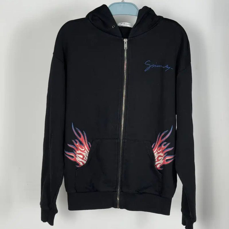 Givenchy Givenchy Black Cotton Zip-Up Hoodie 0089 Size US S / EU 44-46 / 1 - 1 Thumbnail