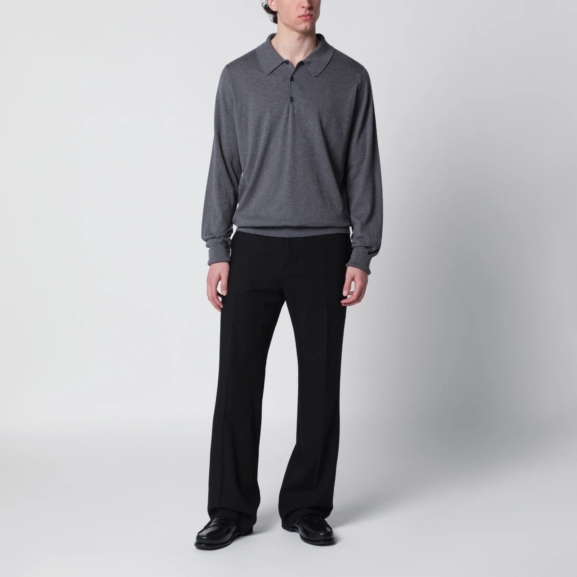 John Smedley o1d2blof0526 Cotton Polo Shirt in Gray Size US XXL / EU 58 / 5 - 2 Thumbnail