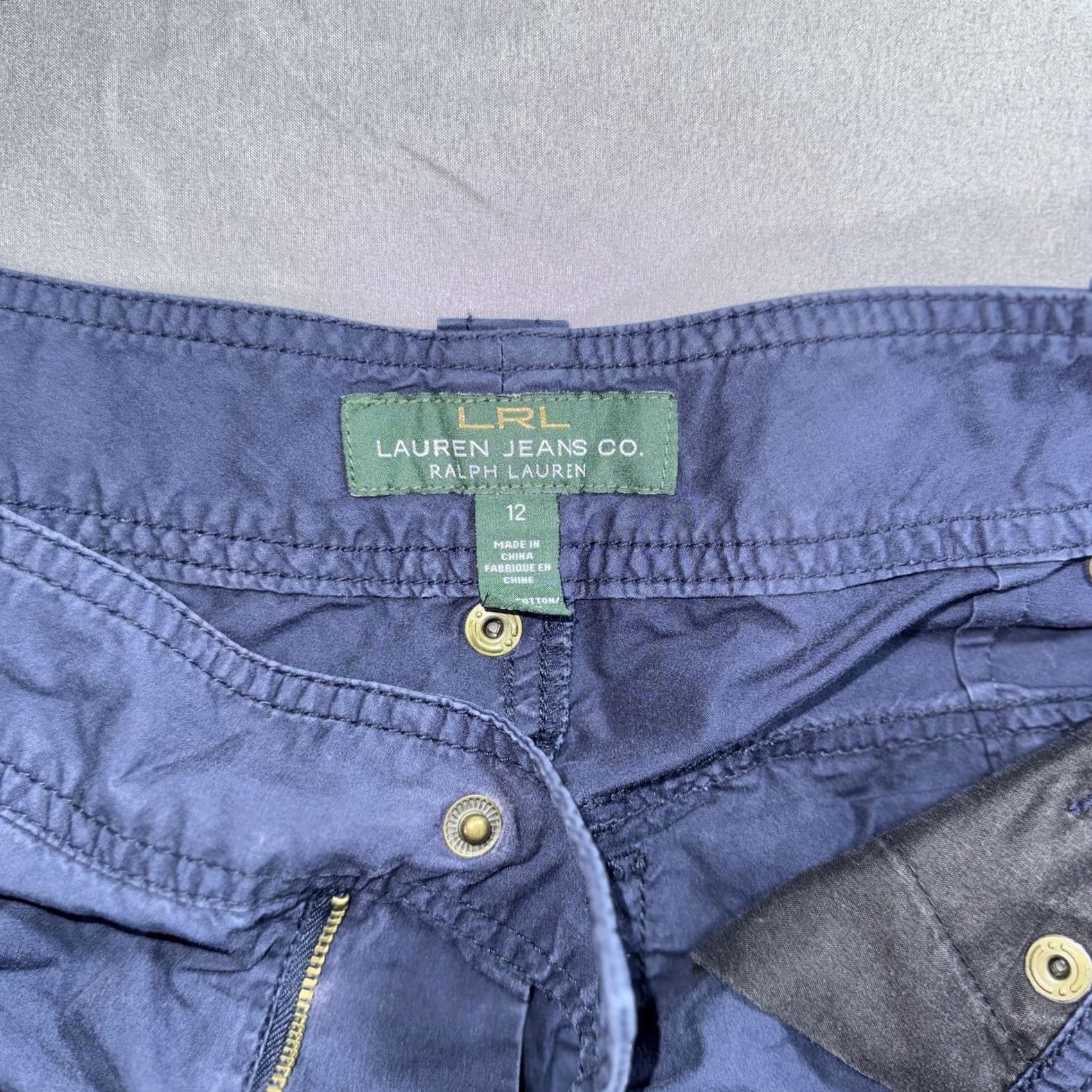Ralph Lauren VINTAGE? No. Lauren Ralph Lauren Pants Womens 12 Navy Cargo Cropped Drawstring Pockets Size 34" / US 12 / IT 48 - 7 Thumbnail