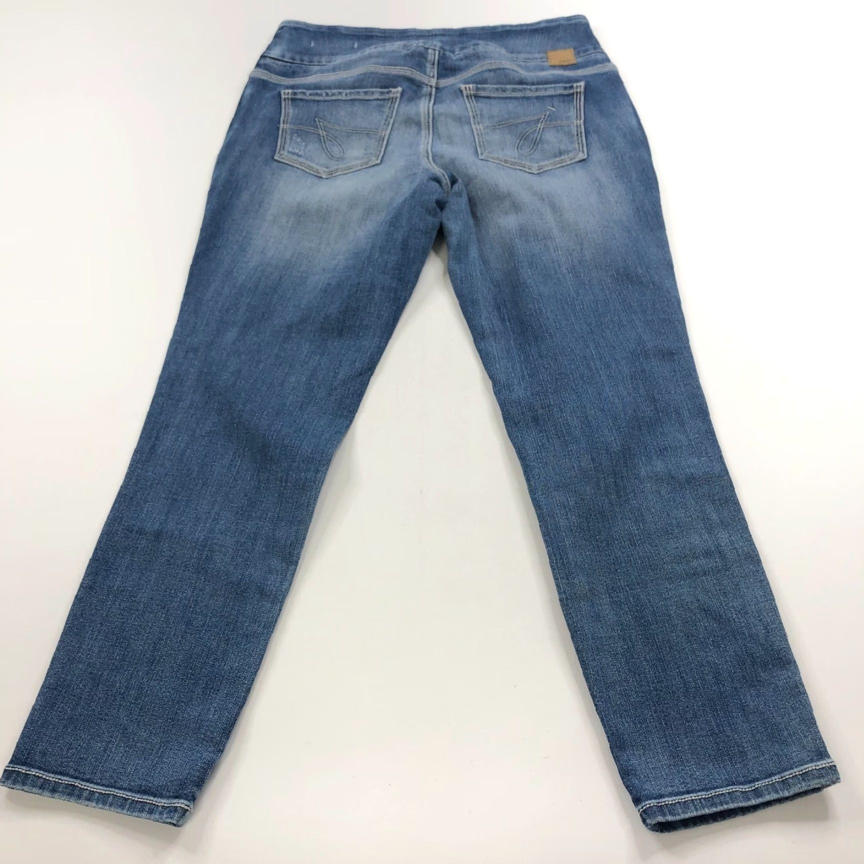 AG Jeans Jag Jeans Jeans Skinny 10 32 in 26 in Mid Rise Pull On Distressed Denim 5-Pocket Womens Clothing Jeans Blue Regular Size 10 Medium Wash Size 24" / US 00 / IT 34 - 2 Thumbnail