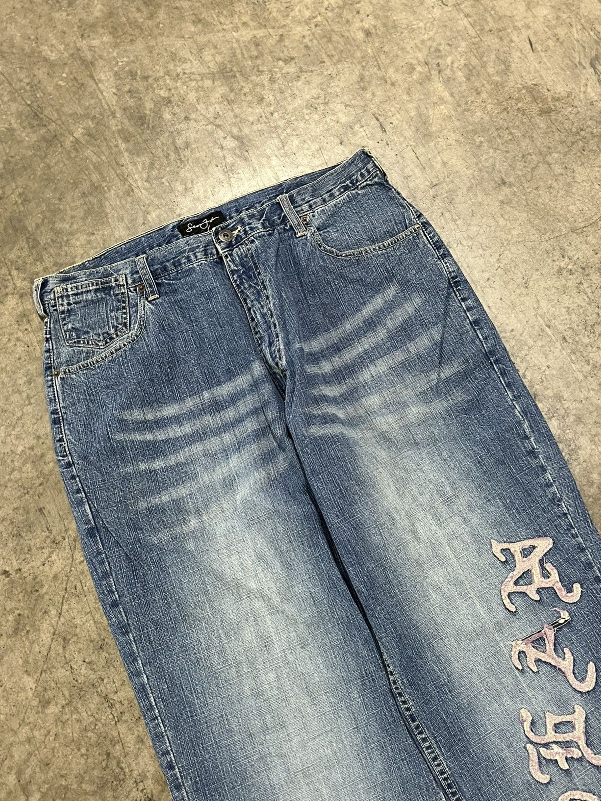 Sean John × Vintage Y2K baggy fit Sean John denim faded skater streetwear hype Size US 34 / EU 50 - 5 Thumbnail