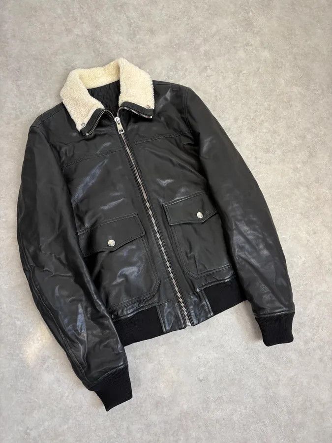 Just Cavalli FW2015 Cavalli Black Leather Shearling Collar Jacket Size US M / EU 48-50 / 2 - 4 Thumbnail
