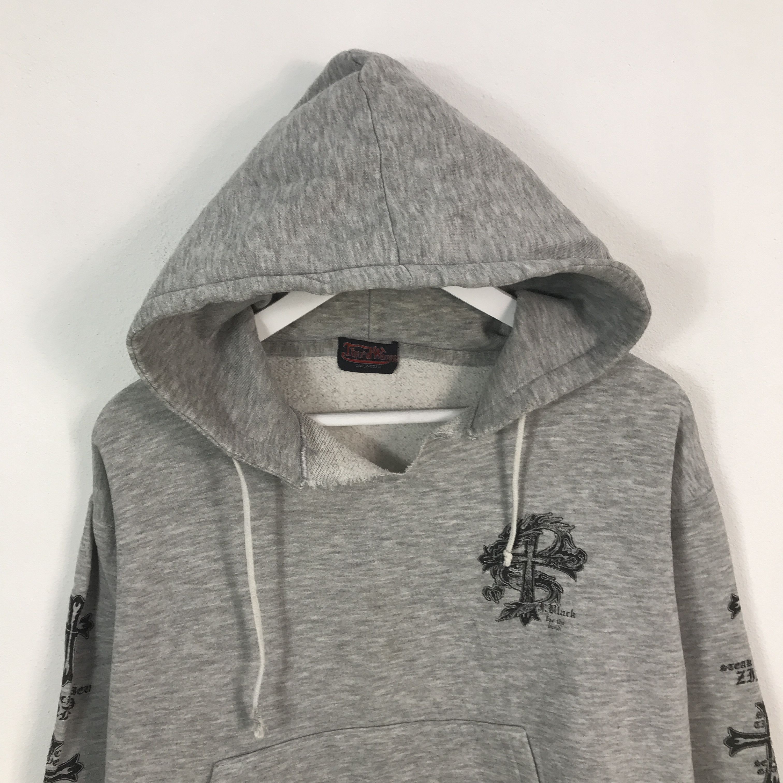 Japanese Brand Rare J Black Sweatshirt Hoodie Size US L / EU 52-54 / 3 - 3 Thumbnail