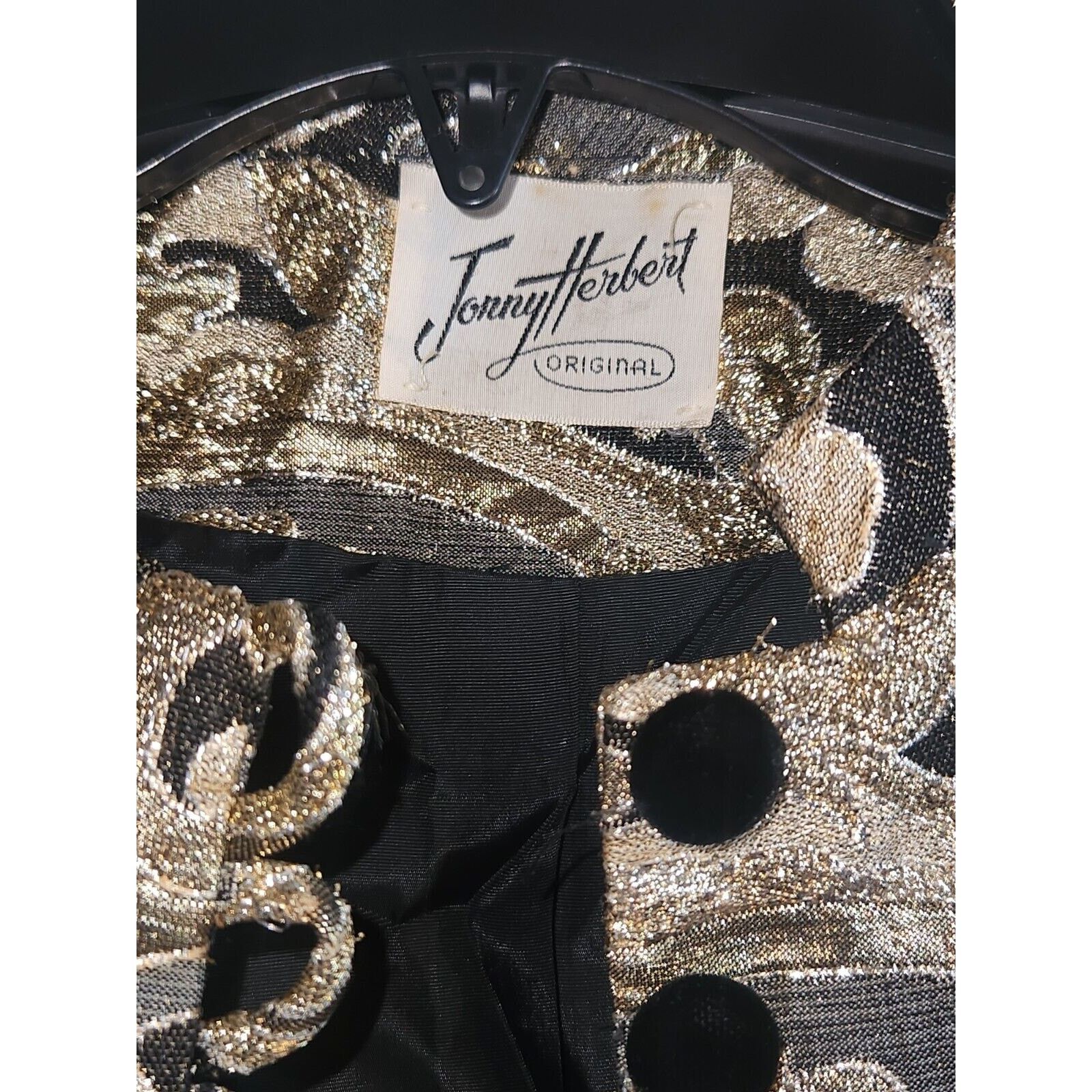 Other Jonny Herbert 1950's CROPPED METALLIC BROCADE JACKET Size S / US 4 / IT 40 - 3 Thumbnail