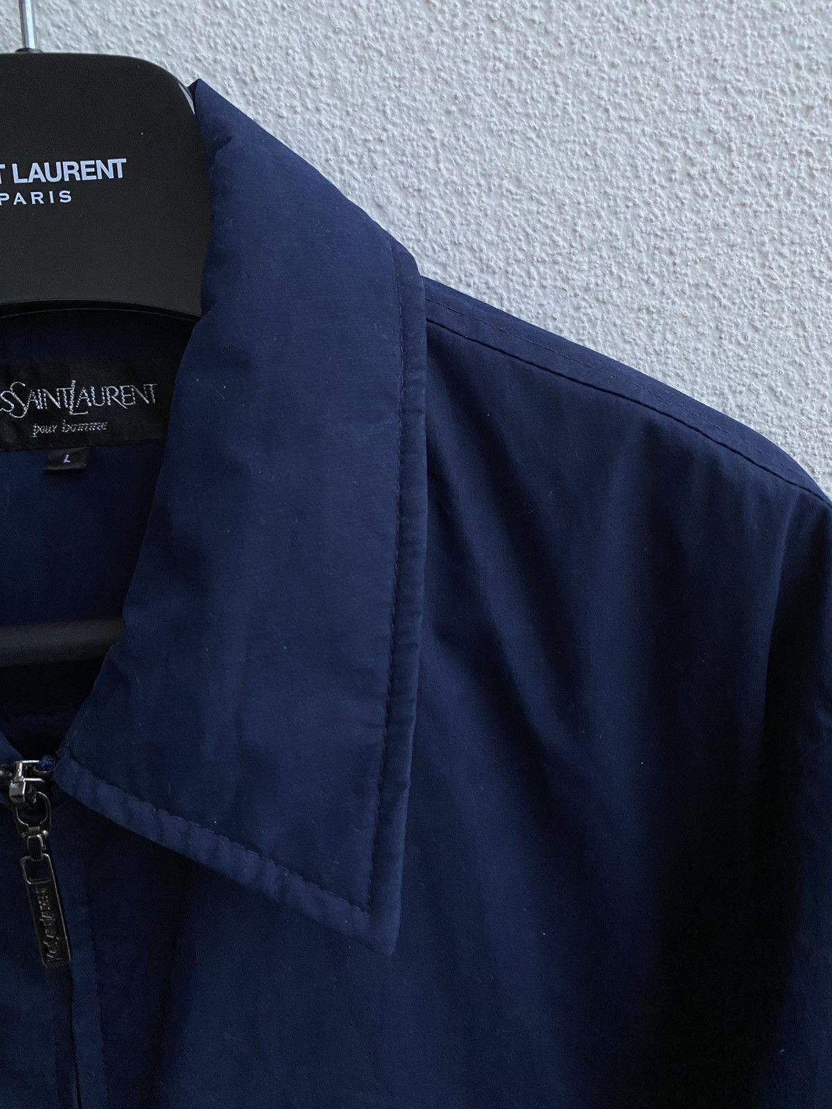 Yves Saint Laurent Warm YSL Jacket Navy Quilted Bomber Size US L / EU 52-54 / 3 - 8 Thumbnail