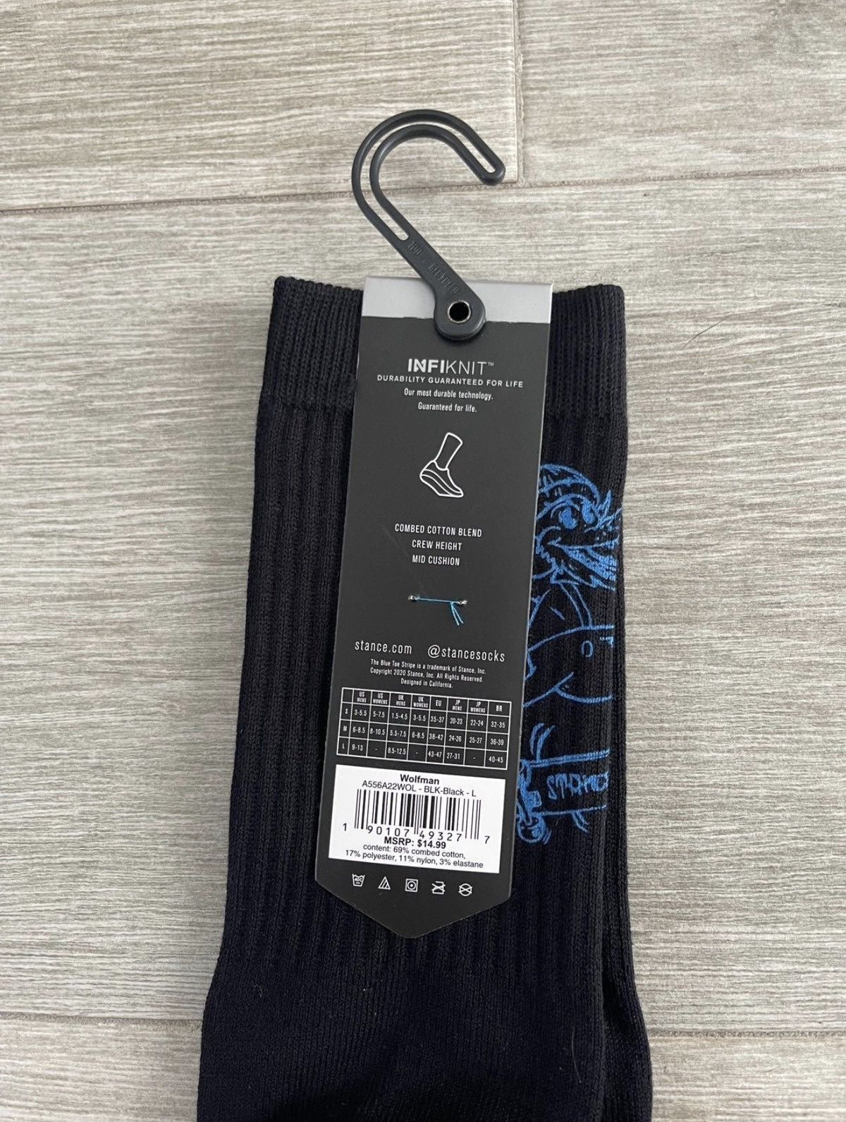 Stance Socks Stance Wolfman Infiknit Black Casual Crew Socks Sz Large New Size ONE SIZE - 4 Thumbnail