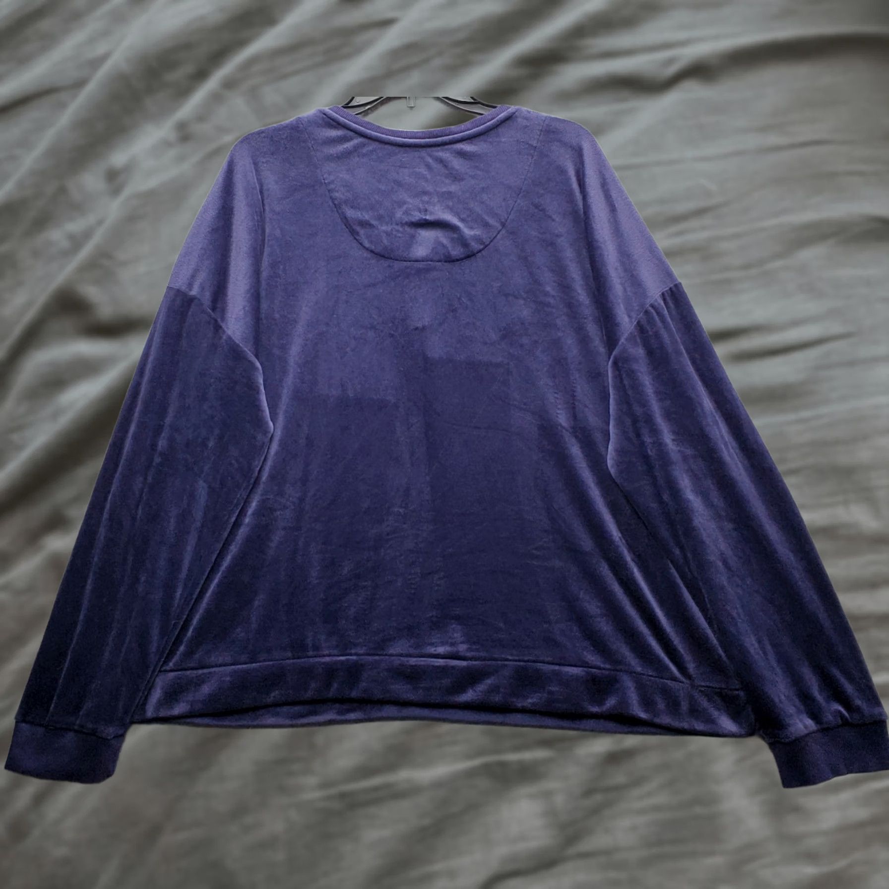 Nautica Nautica Womens XXL Velour Long Sleeve Henley Shirt Top Purple Oversized Casual Shirt Size XXL / US 16-18 / IT 52-54 - 1 Thumbnail