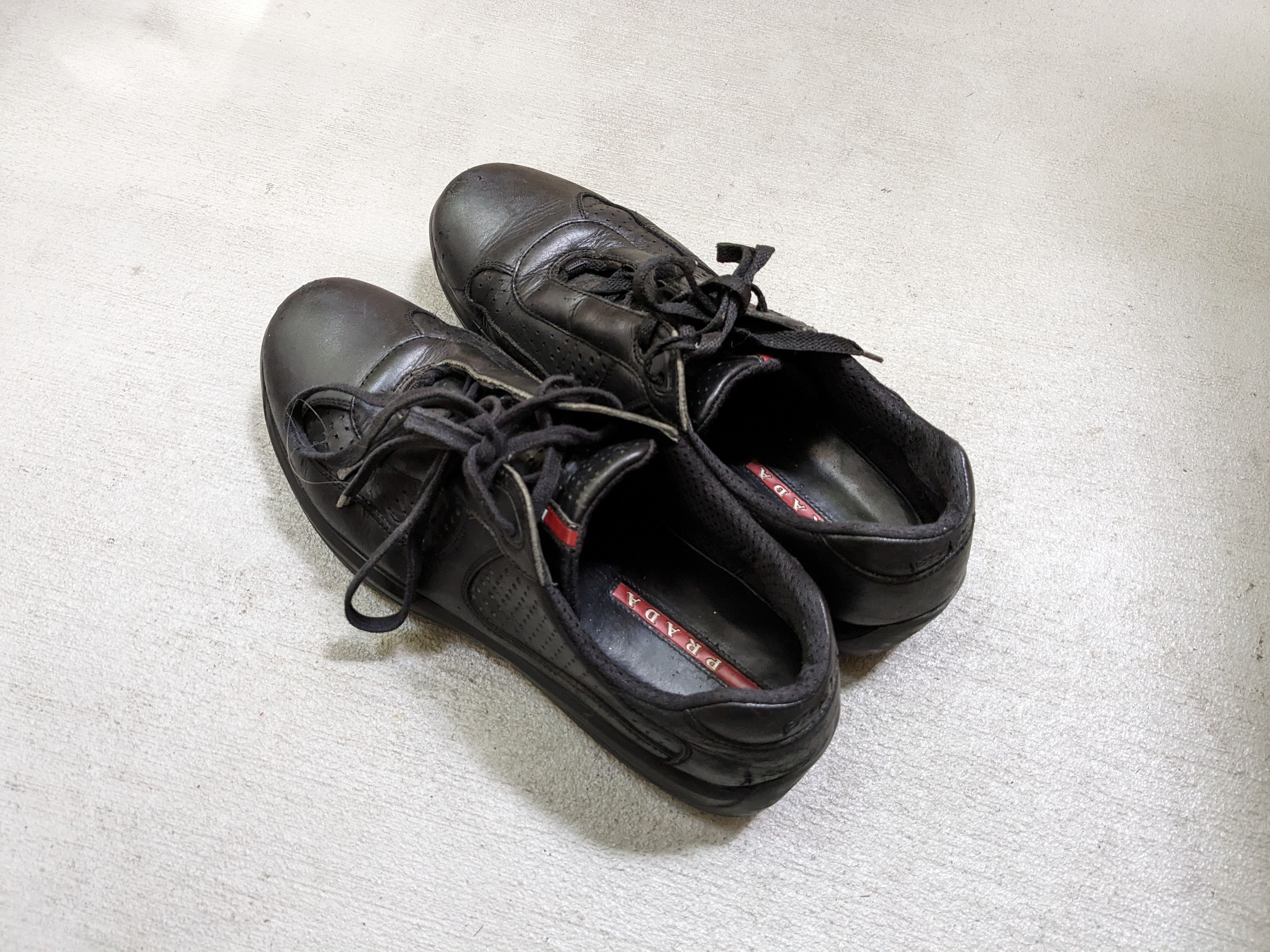 Prada Prada America's Cup Size 9.5 Black Red Leather Low Tops Size US 9.5 / EU 42-43 - 12 Thumbnail