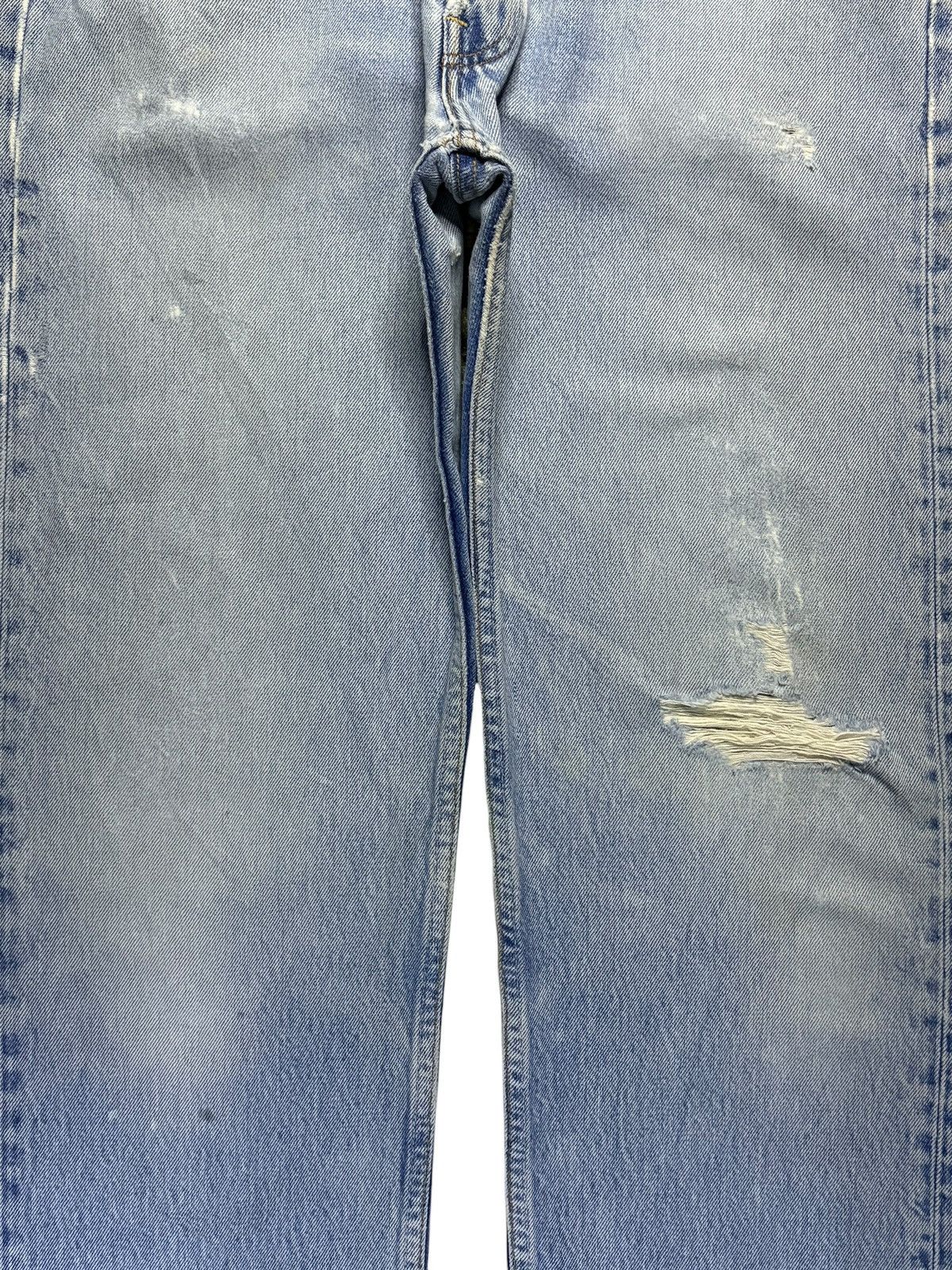 Levi's Vintage 90s Levis 501xx Blue Wash Patched Ripped Baggy Jeans Size US 33 - 5 Thumbnail
