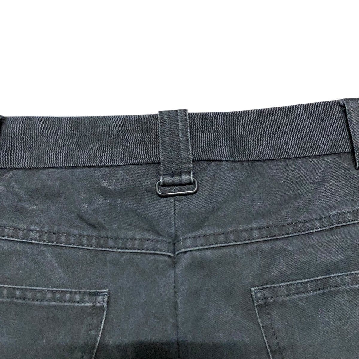 Dior × Hedi Slimane SS04 'STRIP' Dior Homme Black Faded Pants Leather Trimmed Size US 29 - 14 Thumbnail