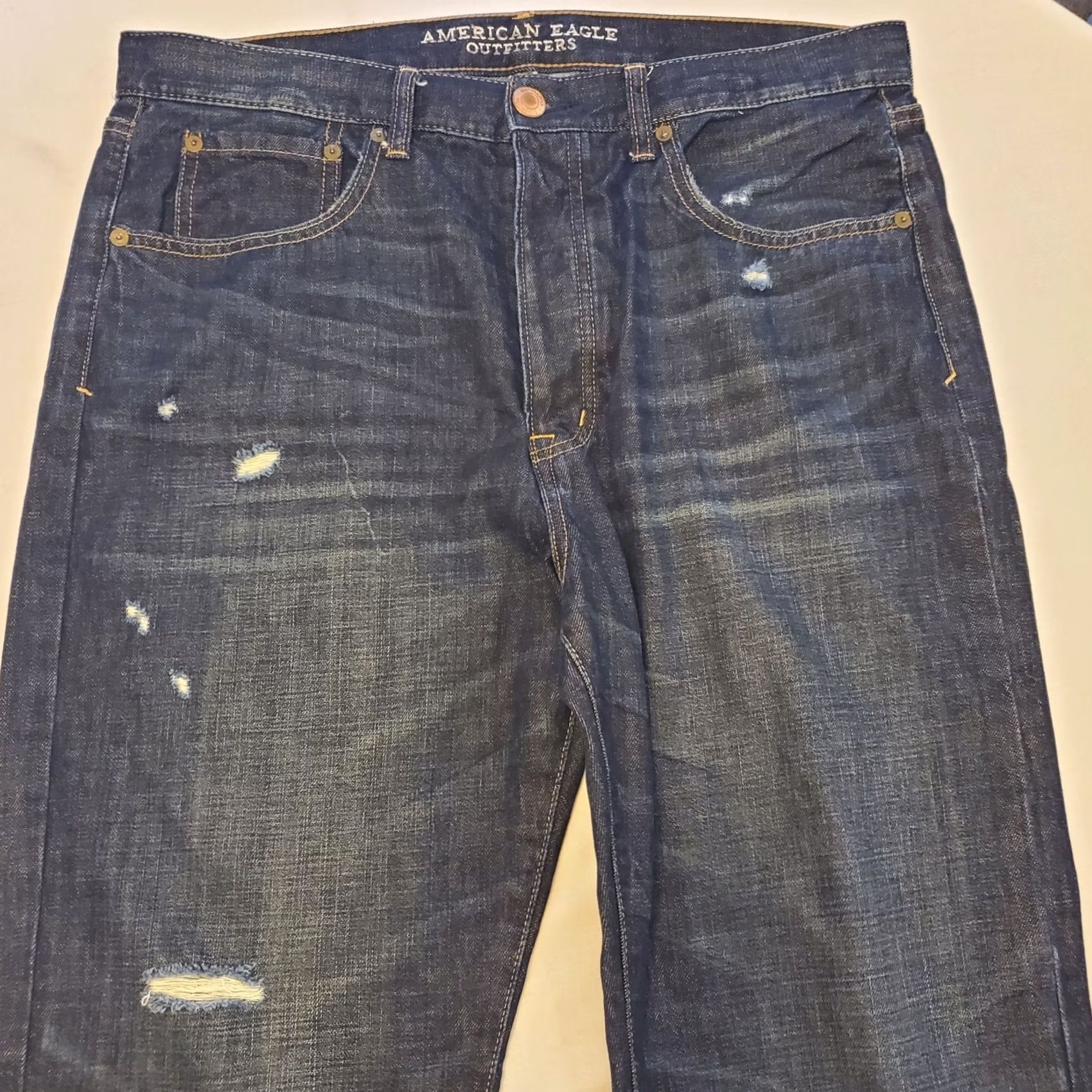 American Eagle Outfitters American Eagle Outfitters Womens Sz 10 Tomboy Dark Wash Button Jeans Size 32" / US 10 / IT 46 - 3 Thumbnail