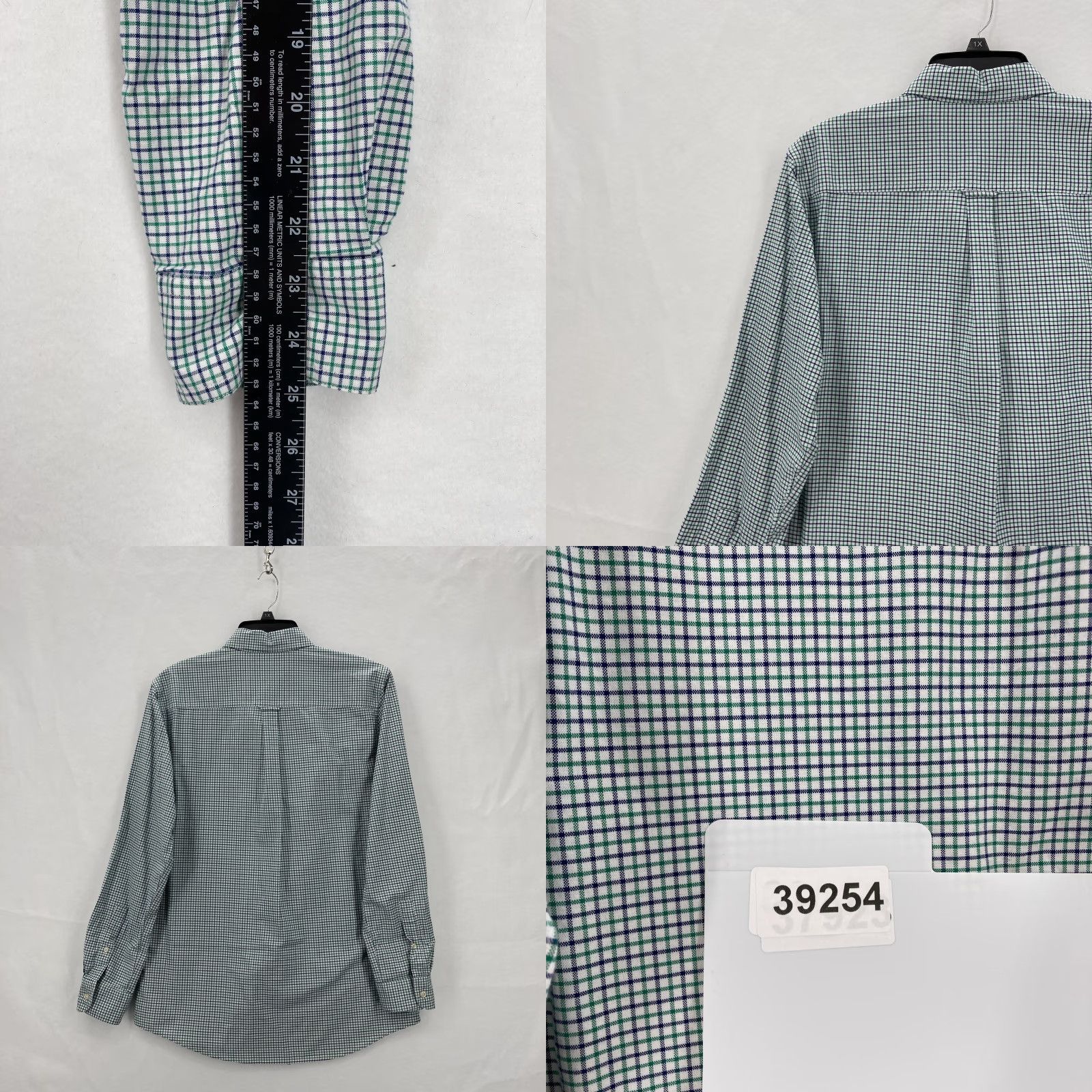 Chaps Chaps Shirt Mens Medium Green Blue Plaid Stretch Oxford Button-Down Long Sleeve Size US M / EU 48-50 / 2 - 9 Thumbnail