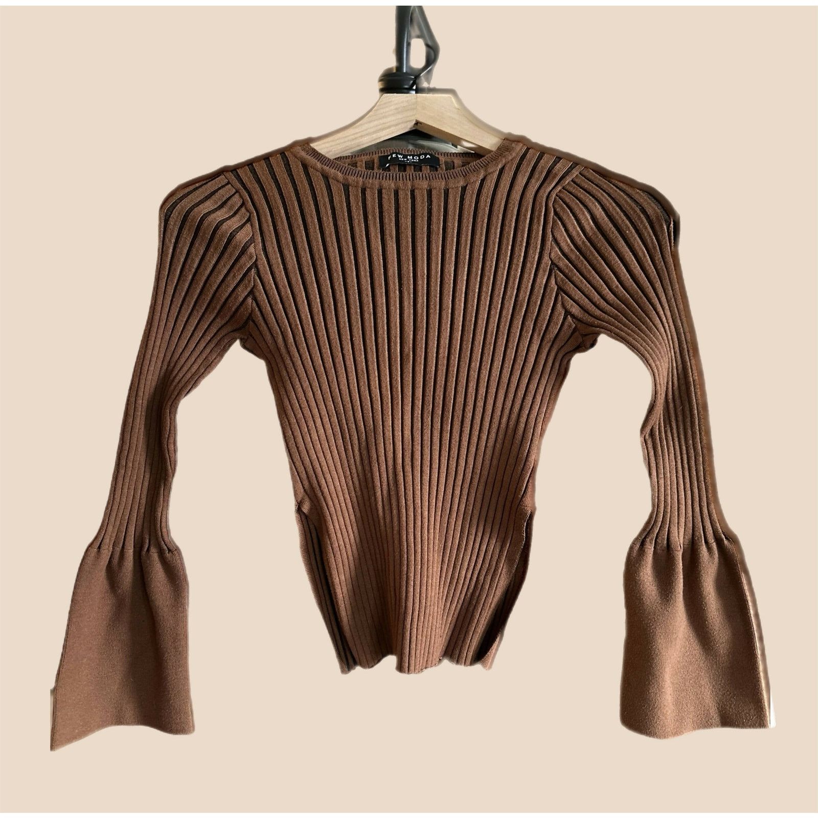Other Few Moda Ribbed Bell Sleeve Sweater Blouse - Brown Size S / US 4 / IT 40 - 4 Thumbnail