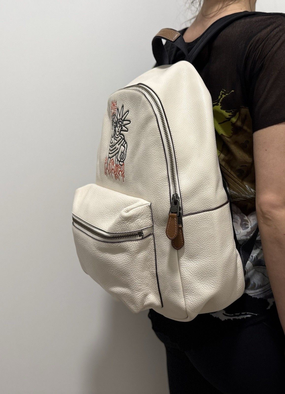 Coach × Keith Haring Coach x Keith Haring Backpack Bag Statue of Liberty Leather Size ONE SIZE - 5 Thumbnail