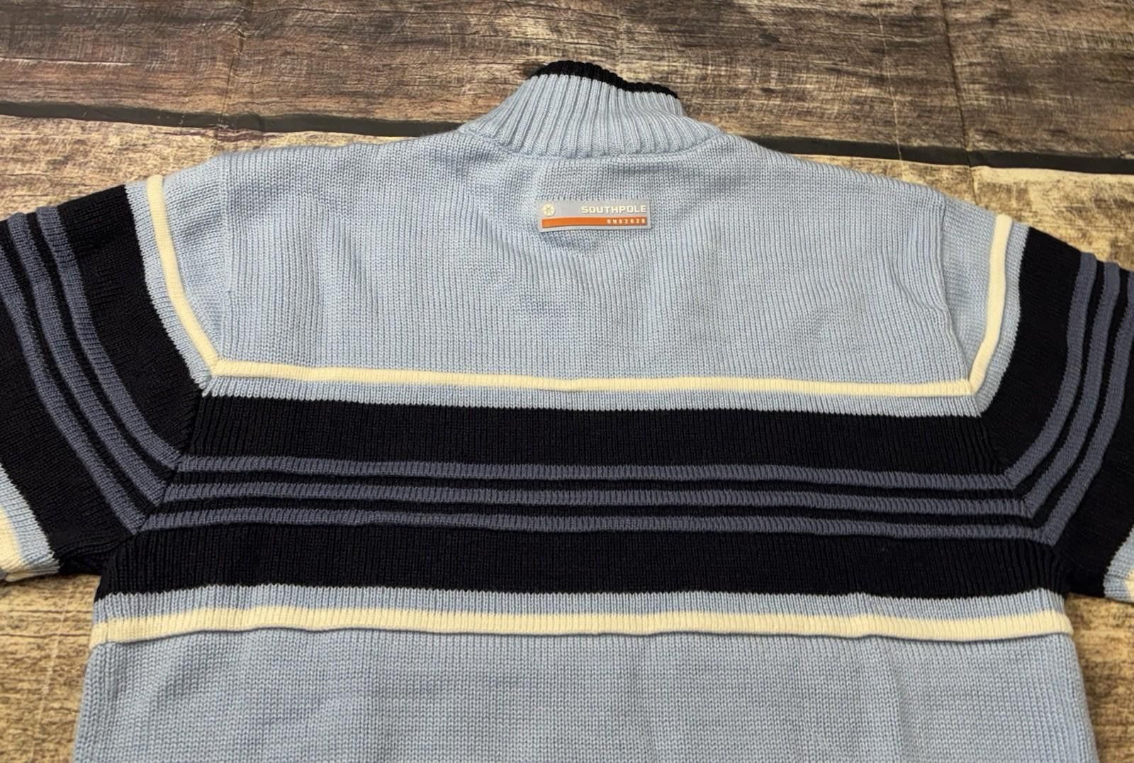 Southpole Vtg Southpole Sweater Mock Turtleneck Stripe Y2k Mens Medium Size US M / EU 48-50 / 2 - 6 Thumbnail
