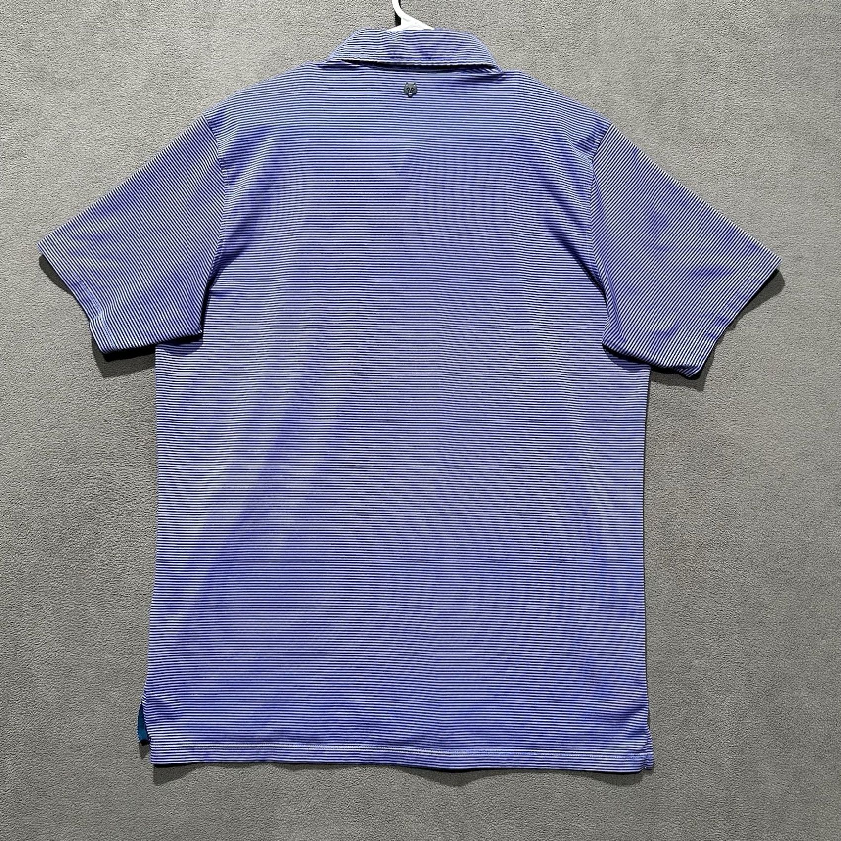 Vintage Greyson Shirt Mens Large Purple Striped Golf Polo Performance Wolf Logo Stretch Size US M / EU 48-50 / 2 - 2 Thumbnail