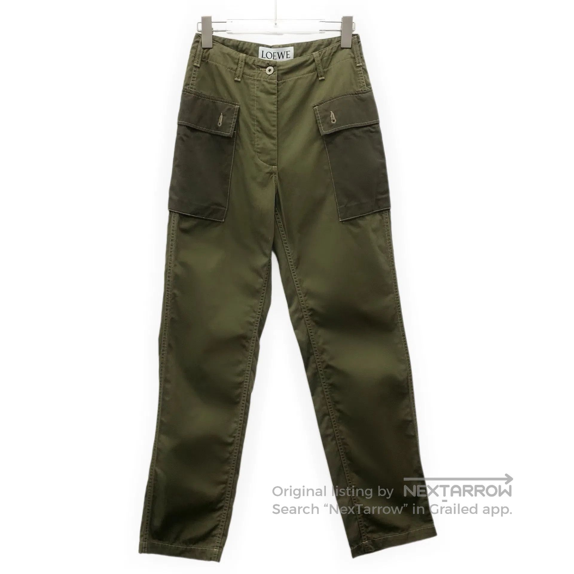 Loewe Loewe Dark Green Cotton Casual Trousers| Size US 34 / EU 50 - 1 Thumbnail