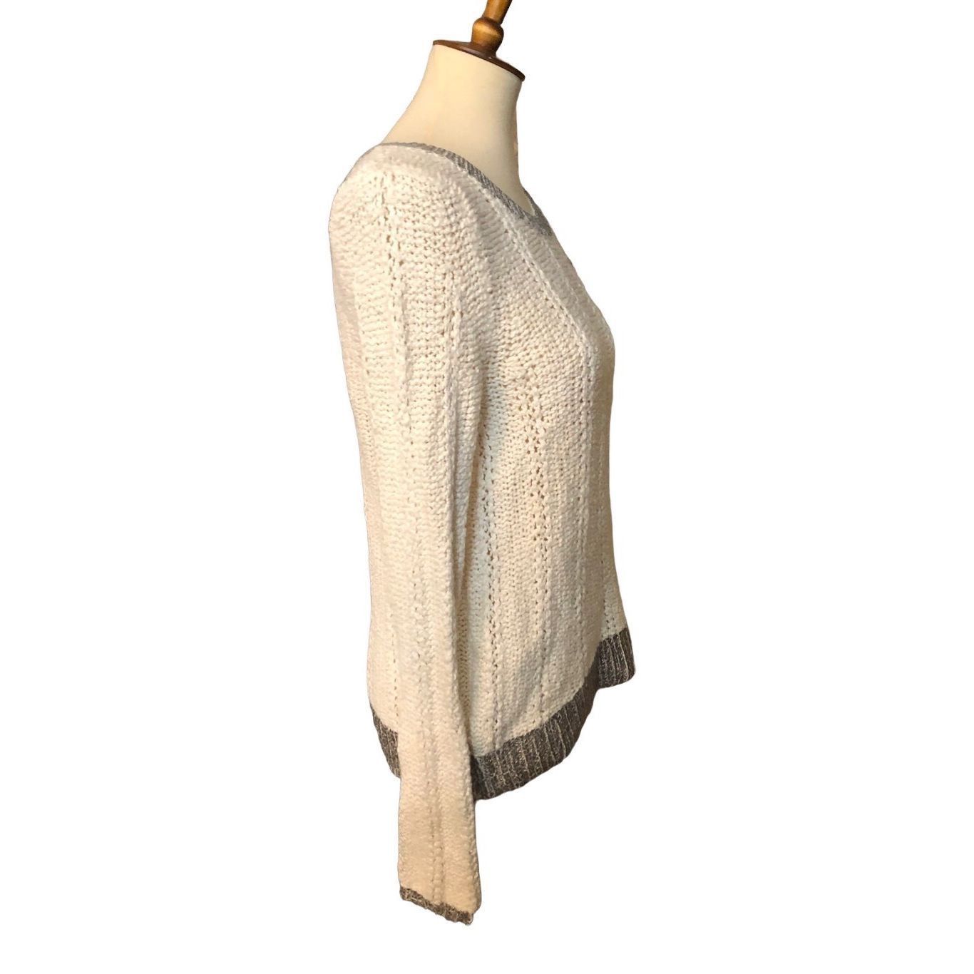 Anthropologie Moth Cream Silver Knit wool blend Sweater size S Size S / US 4 / IT 40 - 5 Thumbnail