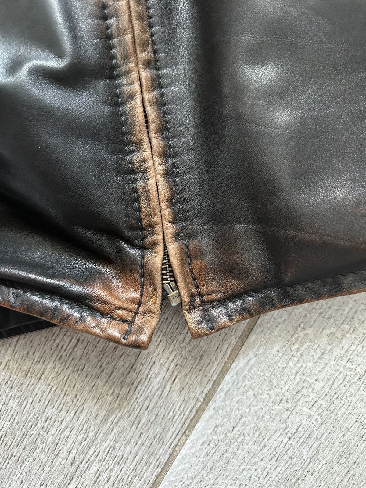Other Vintage Y2K Classic Oversized Brown Washed Leather Jacket Size US XL / EU 56 / 4 - 12 Thumbnail