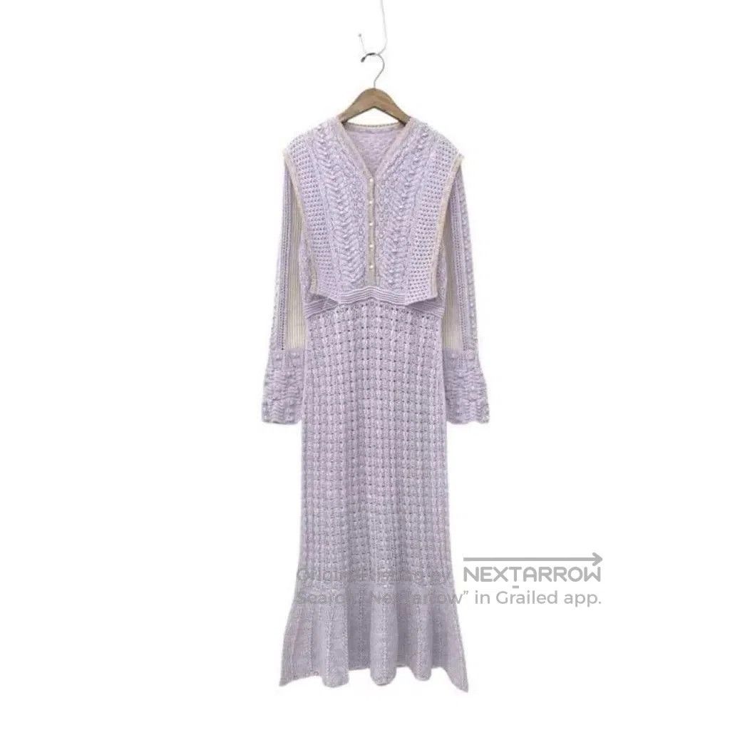 Other Purple Lace Knit Dress by Mame Kurogouchi. Size L / US 10 / IT 46 - 2 Thumbnail