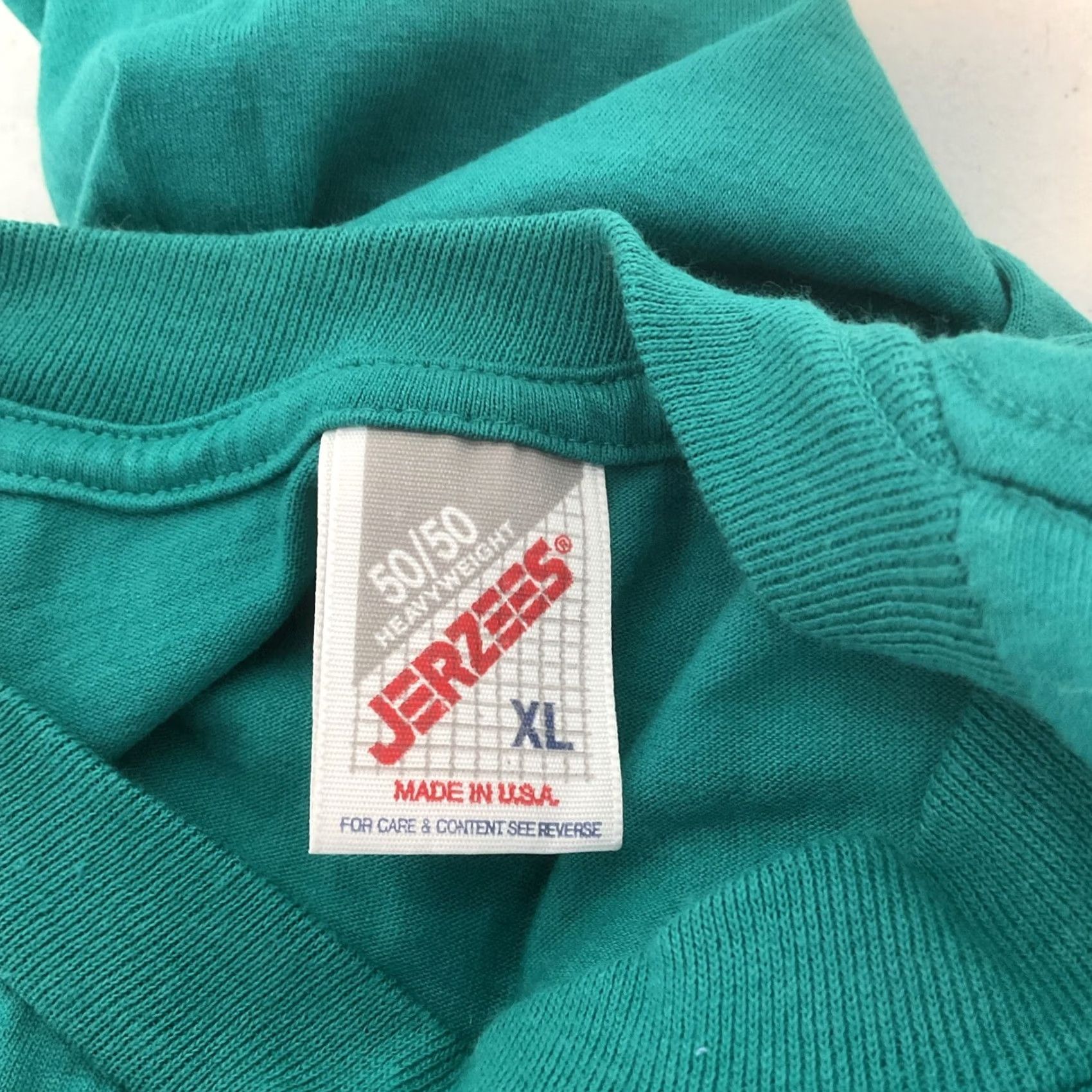 Jerzees VINTAGE Jerzees T-Shirt Jade Green 50/50 XL USA MADE Crew Neck Short Sleeve Mens Shirt Size US XL / EU 56 / 4 - 7 Thumbnail