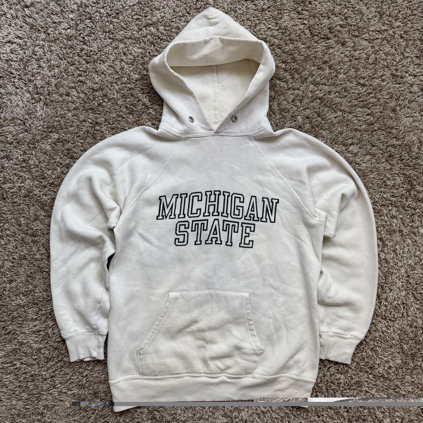 Champion × Vintage Vintage 80’s Champion Hoodie Sweatshirt White Michigan State Size US M / EU 48-50 / 2 - 1 Thumbnail