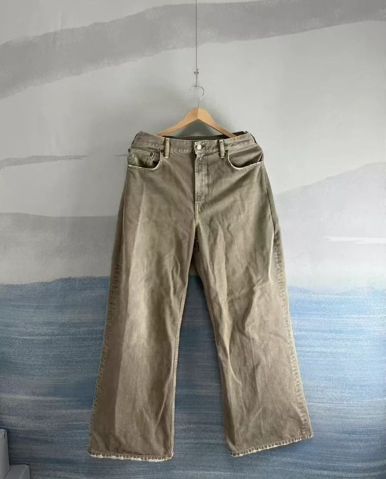 Acne Studios Khaki Flared Denim Pants-dmc